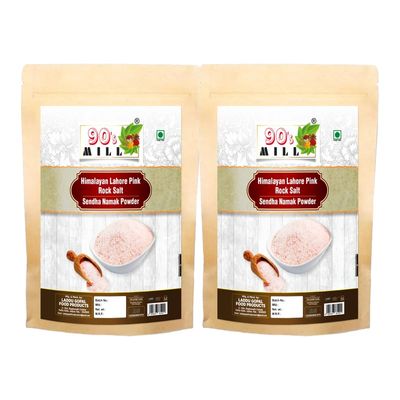 90's MILL Ekadashi Fast Upwaas Upwas Vrat Ke Liye Salt | Himalayan Pink Rock Salt Powder | Saindhava Lavana Sendha loon namak with Natural Trace Minerals-400GM*2Pack