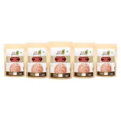 90's MILL Sabut Himalayan Pink Rock Salt | 100% Pure Whole Pink Salt Crystals with Natural Trace Minerals | Gourmet Quality Himalayan Rock Salt Chunks | For Healthy Cooking-850GM*5Pack