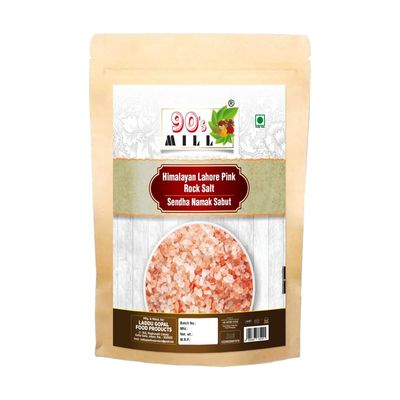 90's MILL Whole Himalayan Pink Rock Salt | Natural Pink Salt Granules with Natural Trace Minerals | Gourmet Quality Himalayan Rock Salt Chunks | Sabut Sendha Namak Crystals-1900GM*1Pack