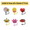 6Pcs Silicone Straw Tip Covers, Straw Covers Cap, Reusable Drinking Straw Toppers, Silicone Straw Cover, Splash and Dust Prevention Straw Caps for 7-8 mm Straws view 4