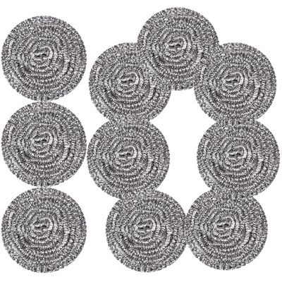GUEICN Stainless Steel Scrubber Steel Wool Scouring Pad Magic Eraser Sponge Kitchen Cast Iron Scrubber for Dishes Corner Cleaning Supplies
