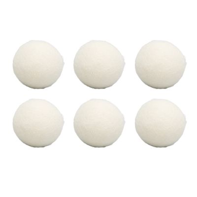 Wool Drying Balls, 6 Pieces Bag Packed Skin Friendly Static Reduction Odour Removal Fabric Softener Ball for Family (6cm)