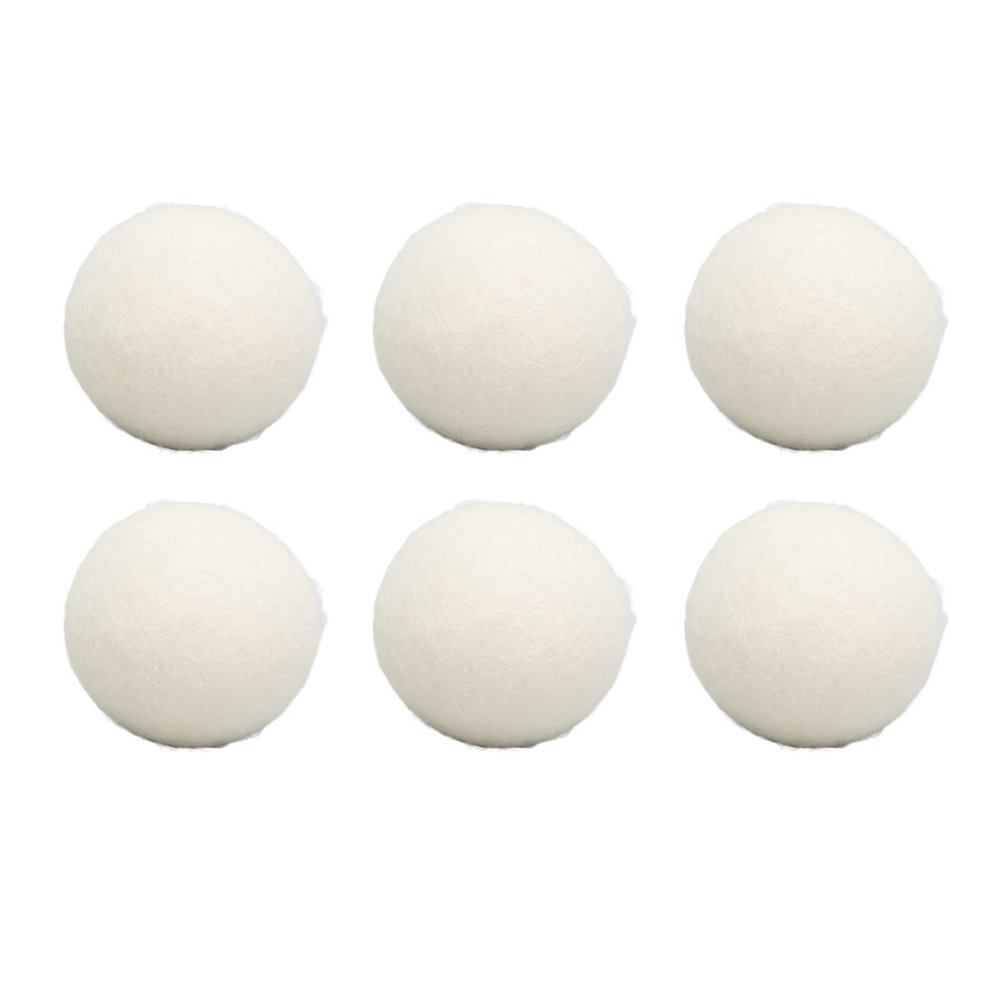 Wool Drying Balls, 6 Pieces Bag Packed Skin Friendly Static Reduction Odour Removal Fabric Softener Ball for Family (6cm)