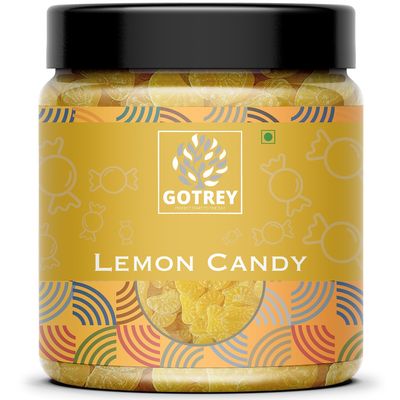GOTREY Lemon Flavour Candy Tasty Mouth Freshener After-Meal Digestive Sweet Hard Nimbu Goli for Kids and Adults 250 gm