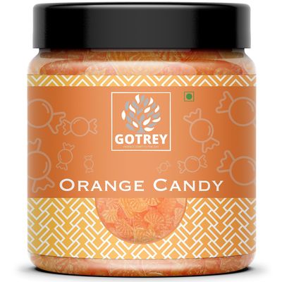 GOTREY Organic Orange Fruit Flavour Hard Candy Santra Khatti Meethi Goli Narangee Toffee for Kids and Adults 200 gm