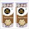 Popfusion Gourmet Roasted and Flavoured Makhana- Creamy Onion(70gm*2) - Gluten free and Low Fat Snacks with Airtight Glass Jar - Pack of 2 (140 gm) view 1