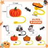24 PCS Halloween Straw Toppers, Halloween Straw Cover Cap for Cup, 6 Style Halloween Style Cute Silicone Straw Drinking Tips Covers, Ghost Pumpkin Straw Accessories for Home Party Accessories view 3