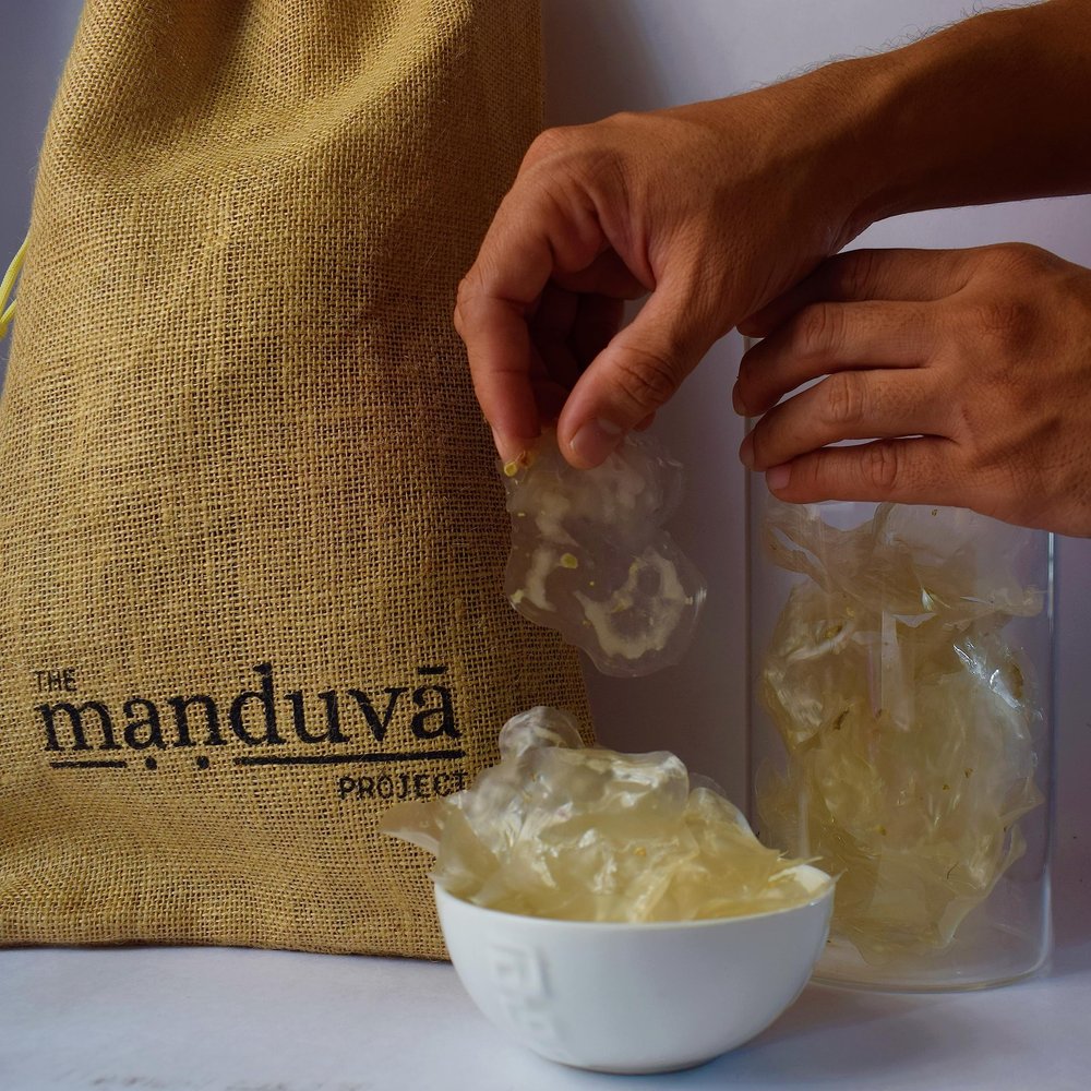 The Manduva Project Sago Fryums Crisps | Traditional Homemade Chips | Ready to Fry Snacks | Raw Fresh Sun-Dried Crisps -100gms