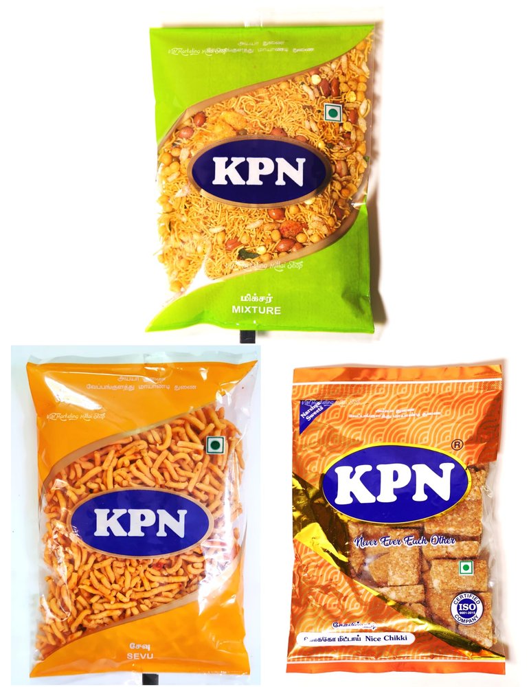 KPN Kovilpatti Special Mixture | Karasevu | KO KO Mittai - 600gm - Pack of 3 x 200gm