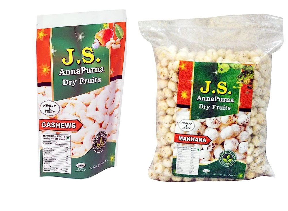 100% Natural Premium Kaju and Makhana Dry Fruit & Nuts 500 Gm (Pouch Pack)