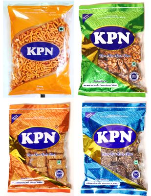 KPN Kovilpatti Karasevu, KadalaiMittai, KO KO Mittai, Ellu Mittai - 800gm - Pack of 4 x 200gm