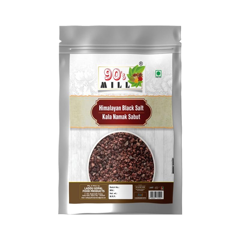 90's MILL Sulemani Kala Namak | "Himalayan black salt" | bire noon||bit loona||bit lobon||kala loon||sanchal||guma loon|| pada loon (Black Salt) Pure Unrefined Salt-1900GM*1Pack