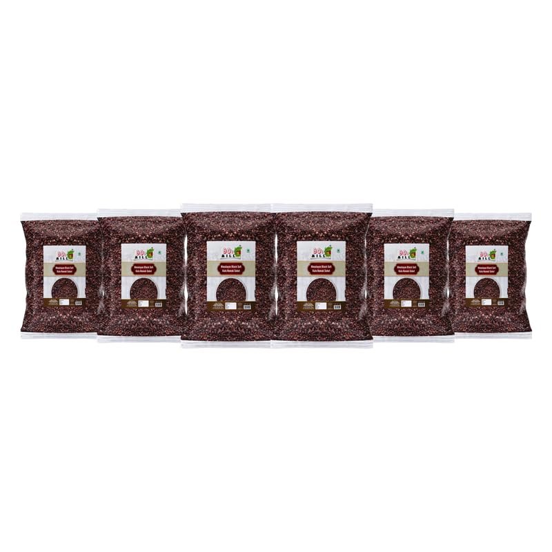 90's MILL Sabut Suddh Kala Namak Exotic Mineral Rich Black Salt Fresh Himalayan Black Salt Impurity Free | Grinder Perfect for Chaats Chutneys Salads Fruits Pickling Grilled Chicken-850GM*6Pack