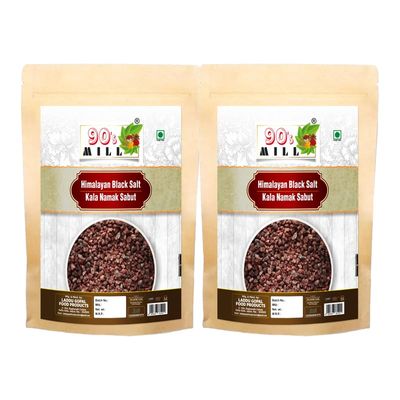 90's MILL Mineral Rich Black Salt | Exotic Kala Namak | Whole Natural Black Salt | Sabut Kala Namak | Crystal Kala Namak Chunks Kala Loon Chunks-1900GM*2Pack