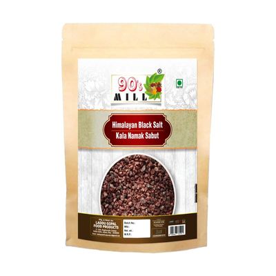 90's MILL Whole Black Salt Crystals Pure Himalayan Black Salt | Black Salt Whole/Kala Namak | Himalayan Black Rock Salt (Crystal) Impurity Free | Rich in Natural Minerals- 850GM*1Pack