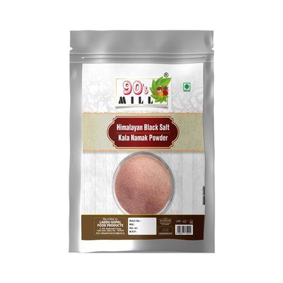 90's MILL Black Salt/Kala Namak Powder with 84 Trace Minerals | Pure Himalayan Black Rock Salt Cooking Salt for A Healthy Life | Kiln Fired Pinkish Grey Black Salt Powder Kala Namak-850GM*1Pack
