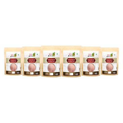 90's MILL Organic Pinkish Grey Black Salt Powder (Kala Namak) No Artificial Color | No Artificial Flavor | Sanchar/Sanchal Powder | Pure Himalayan Rock Salt-400GM*6Pack