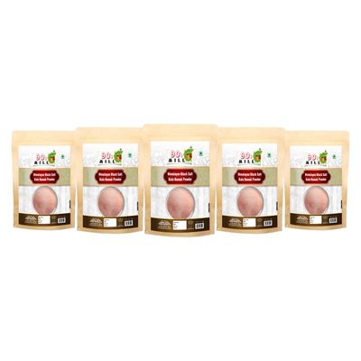 90's MILL Organic Pinkish Grey Black Salt Powder (Kala Namak) No Artificial Color | No Artificial Flavor | Sanchar/Sanchal Powder | Pure Himalayan Rock Salt-850GM*5Pack