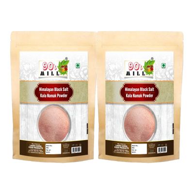 90's MILL Fresh Himalayan Black Salt Powder | Black Rock Salt Powder [All Natural, Sulphur-Rich, Kala Namak] An Essential and Flavorful Salt for Your Cooking Needs-850GM*2Pack