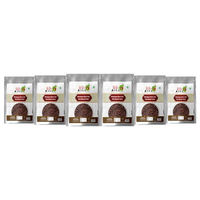 90's MILL Grinder Perfect Black Salt | Black Salt Whole | Sabut Kala Namak | Crystal Black Salt Kala Loon Chunks | Saboot Sabut Kala Namak Khada Namak-850GM*6Pack