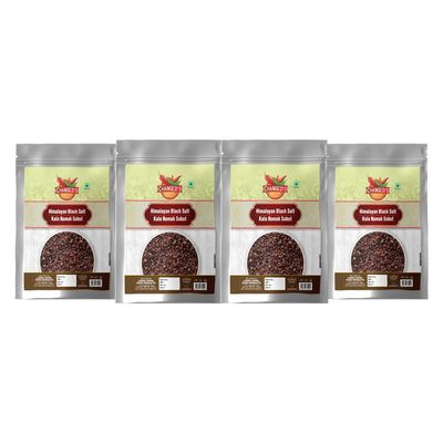 Changezi's Grinder Perfect Black Salt | Black Salt Whole | Sabut Kala Namak | Crystal Black Salt Kala Loon Chunks | Saboot Sabut Kala Namak Khada Namak-850GM*4Pack