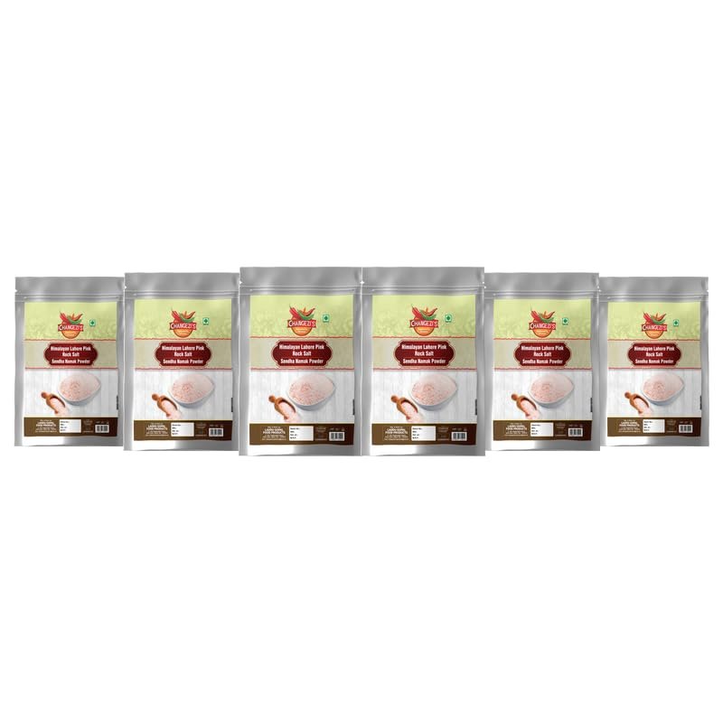Changezi's Classic Rock Salt Powder | Himalyan Pink Rock Salt Powder | 100% Pure Pink Salt with Natural Trace Minerals | Sendha Sandha Saindhav Sindhav Namak Lavana Loon-850GM*6Pack