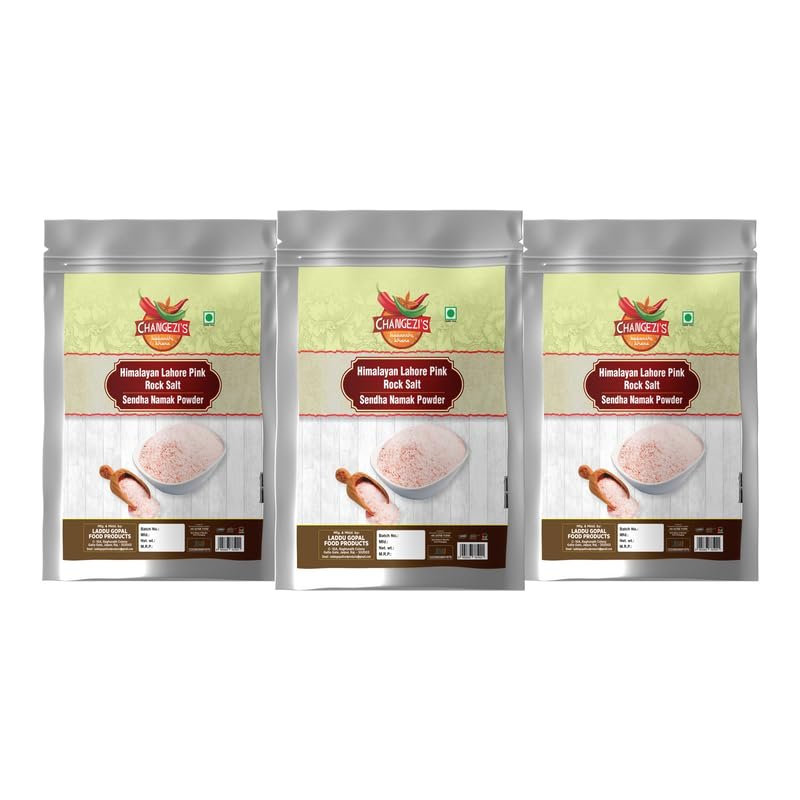 Changezi's Organic Lahori Sendha Sindhav Saindhava Sandha Namak Lavana | Additive-Free, Gourmet Grade, Signature Quality | Rock Salt for Everyday Cooking | Vrat Upwaas Ka Namak-1900GM*3Pack