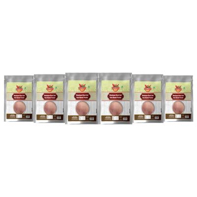 Changezi's Light pink Natural Black Salt Powder | Raita, Chaats and Salads Sprinkler Kala Namak | Sanchal Kiln Fired Black Salt Powder Kala Namak Non IodizedHealthy Cooking-850GM*6Pack