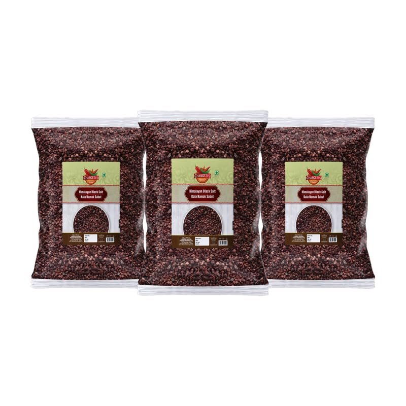 Changezi's Feng Shui Arabian Black Sea Salt Crystals,Unrefined|Non-iodised|Impurity Free|Optically Sorted|Natural Black Salt|Use for Pickling, Scrubs, Herbal infusions-100GM*3Pack