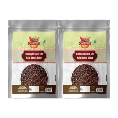 Changezi's Kala Loon/Bit Lobon | Kala Namak Black Rock Salt Grinder, Easy to Grind | Free from Micro-Plastics | Pure & Natural | Rich in Natural Minerals-1900GM*2Pack