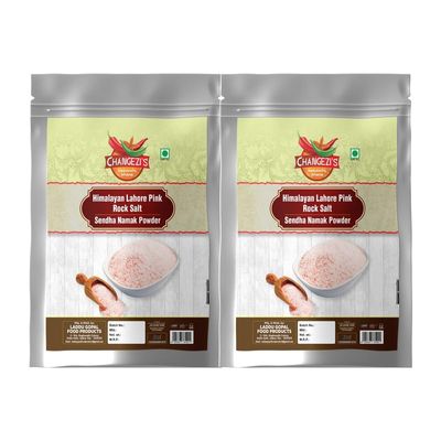 Changezi's Classic Rock Salt Powder | Himalyan Pink Rock Salt Powder | 100% Pure Pink Salt with Natural Trace Minerals | Sendha Sandha Saindhav Sindhav Namak Lavana Loon-1900GM*2Pack