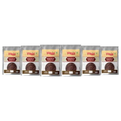 Okhli Musal Brand Grinder Perfect Black Salt | Black Salt Whole | Sabut Kala Namak | Crystal Black Salt Kala Loon Chunks | Saboot Sabut Kala Namak Khada Namak-850GM*6Pack