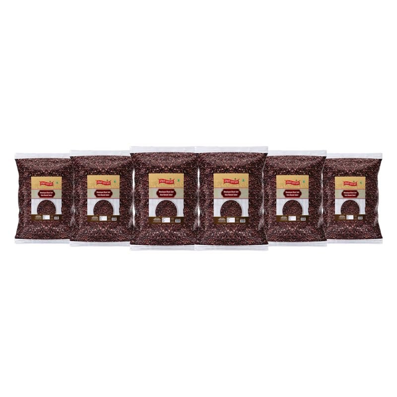Okhli Musal Brand Feng Shui Arabian Black Sea Salt Crystals,Unrefined|Non-iodised|Impurity Free|Optically Sorted|Natural Black Salt|Use for Pickling, Scrubs, Herbal infusions-850GM*6Pack