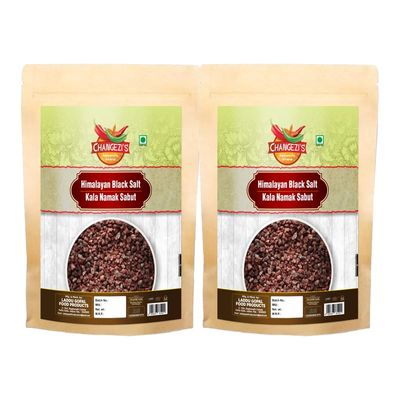 Changezi's Whole Black Salt Crystals Pure Himalayan Black Salt | Black Salt Whole/Kala Namak | Himalayan Black Rock Salt (Crystal) Impurity Free | Rich in Natural Minerals- 400GM*2Pack