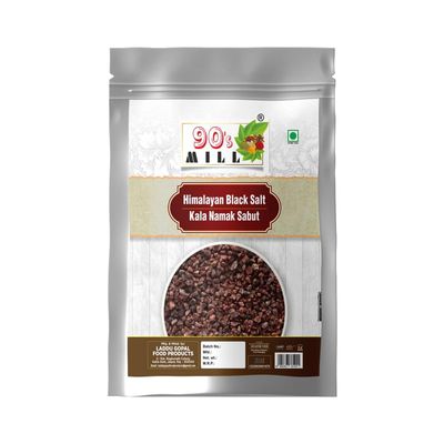 90's MILL Grinder Perfect Black Salt | Black Salt Whole | Sabut Kala Namak | Crystal Black Salt Kala Loon Chunks | Saboot Sabut Kala Namak Khada Namak-850GM*1Pack