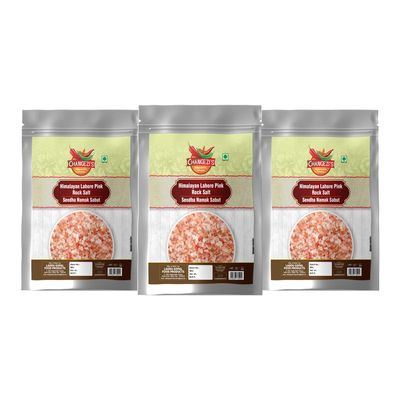 Changezi's Sabut Whole Pink Rock Salt Chunks | Whole Sabut Gulabi Lahori Sendha Namak Crystals | Himalayan Pink Crystals Salt with 84 Minerals For Cooking |100% Natural For Detox-100GM*3Pack