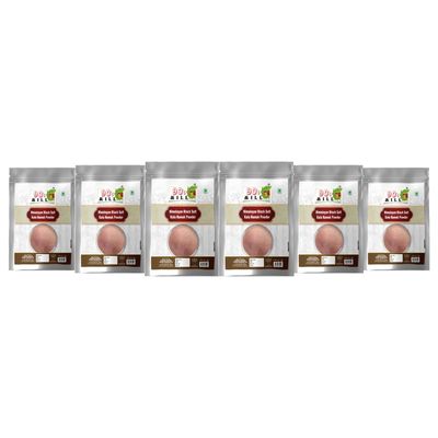90's MILL Kiln Fired Black Salt Powder Kala Namak Powder | Himalayan Kala Namak, Black Salt Powder Rich in Antioxidants, Minerals, Vitamins | Pinkish Grey Black Salt-850GM*6Pack