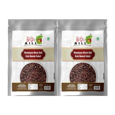 90's MILL Kala Loon/Bit Lobon | Kala Namak Black Rock Salt Grinder, Easy to Grind | Free from Micro-Plastics | Pure & Natural | Rich in Natural Minerals-850GM*2Pack