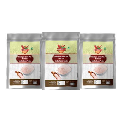 Changezi's Classic Rock Salt Powder | Himalyan Pink Rock Salt Powder | 100% Pure Pink Salt with Natural Trace Minerals | Sendha Sandha Saindhav Sindhav Namak Lavana Loon-400GM*3Pack