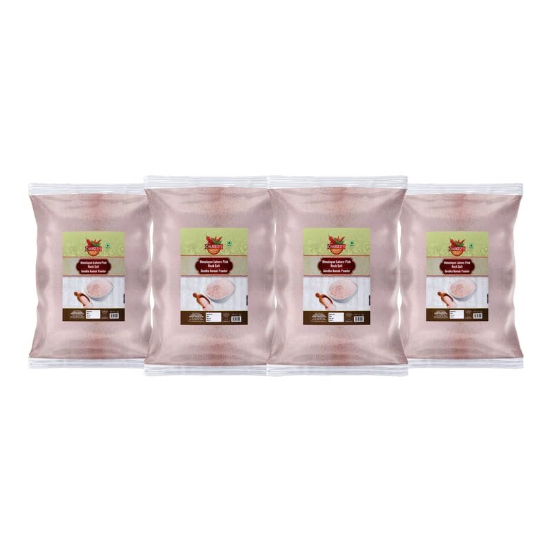 Changezi's Salt Natural Saindhava Lavana Crystal Rock Salt Powder | Rock Salt | Premium Sendha Namak | with Natural Trace Minerals | Fast Navratri Upwaas Vrat Ekadashi Salt-1900GM*4Pack