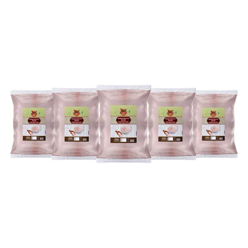 Changezi's Pink Rock Salt Loon Powder | Sabut Gulabi Lahori Sendha Namak Powder | Himalayan Pink Salt Powder with 84 Minerals For Cooking |100% Natural For Detox-850GM*5Pack