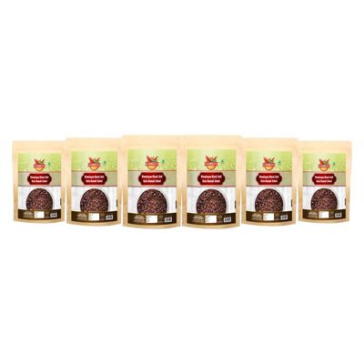 Changezi's Whole Black Salt Crystals Pure Himalayan Black Salt | Black Salt Whole/Kala Namak | Himalayan Black Rock Salt (Crystal) Impurity Free | Rich in Natural Minerals- 400GM*6Pack