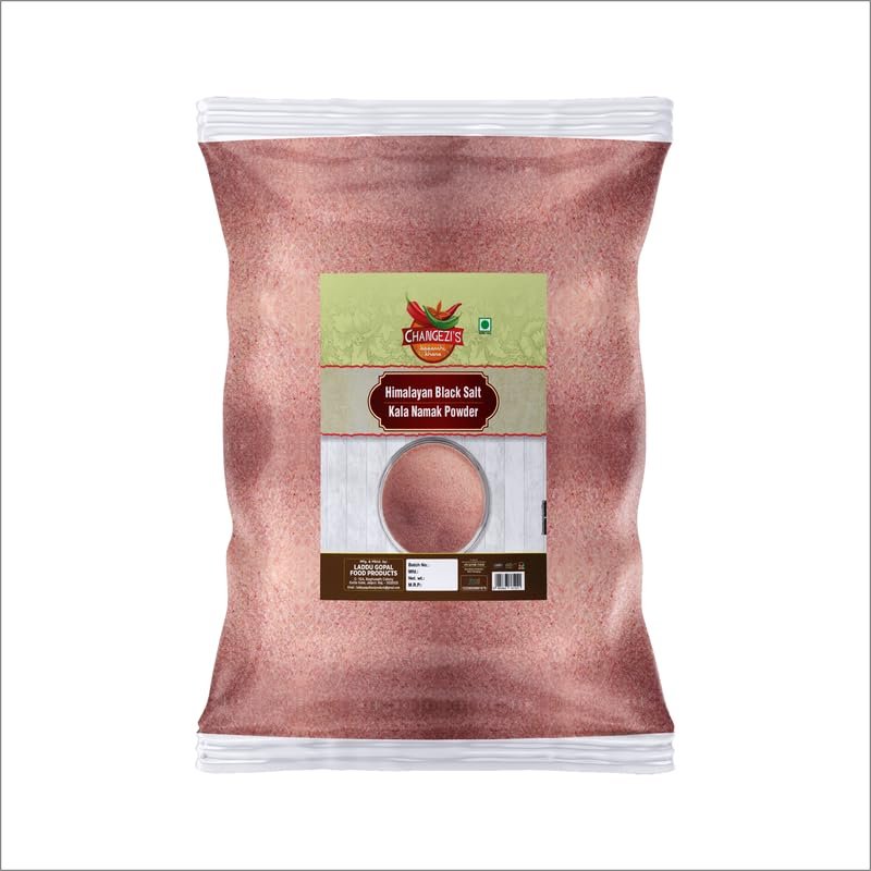 Changezi's Black Crystal Salt Powder | Kala Namak Powder An Essential and Flavorful Salt for Your Cooking Needs | Himalayan Kala Namak Powder Rich in Antioxidants, Minerals, Vitamins-1900GM*1Pack