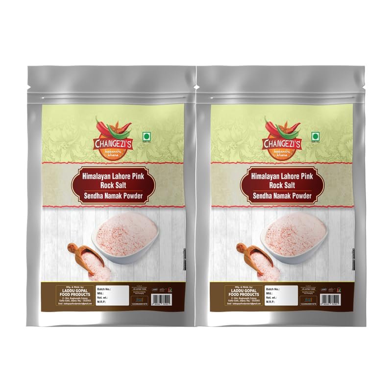 Changezi's Organic Lahori Sendha Sindhav Saindhava Sandha Namak Lavana | Additive-Free, Gourmet Grade, Signature Quality | Rock Salt for Everyday Cooking | Vrat Upwaas Ka Namak-1900GM*2Pack