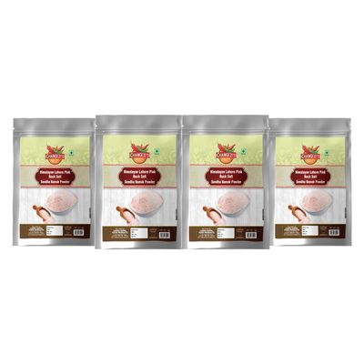 Changezi's Classic Rock Salt Powder | Himalyan Pink Rock Salt Powder | 100% Pure Pink Salt with Natural Trace Minerals | Sendha Sandha Saindhav Sindhav Namak Lavana Loon-400GM*4Pack