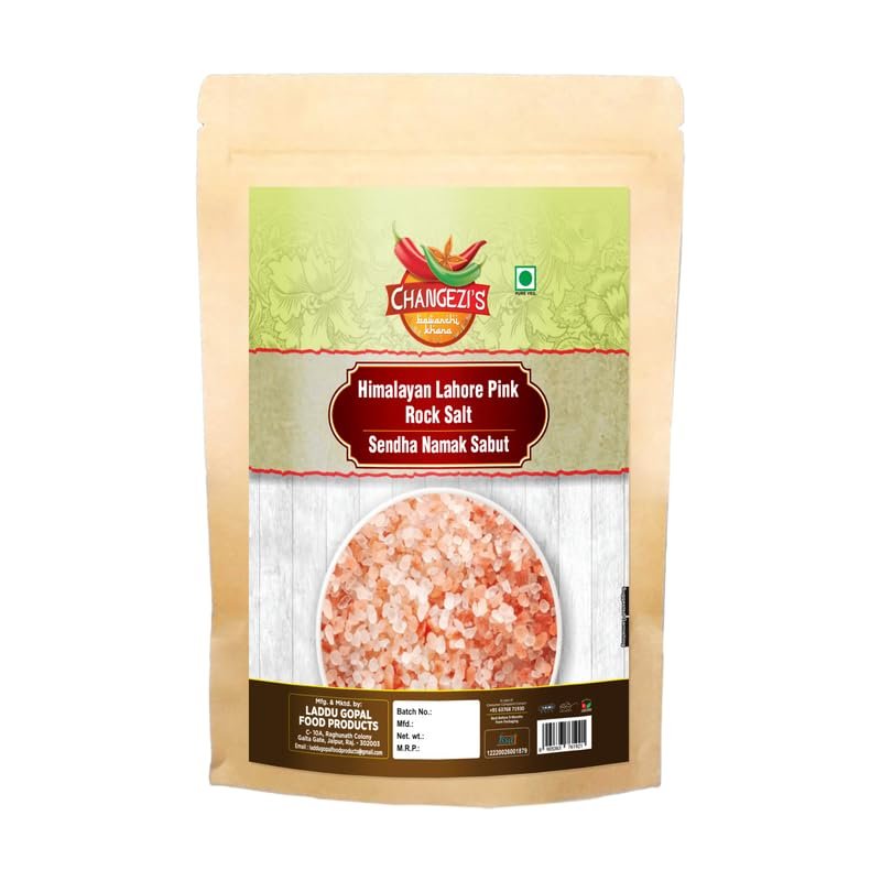 Changezi's Whole Himalayan Pink Rock Salt Chunks | Sendha Namak Sabut | Sabut Sendha Sindhav Namak Granules Crystal | Himalayan Pure sendha namak Pink Rock Salt Chunks-1900GM*1Pack