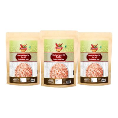 Changezi's Whole Himalayan Pink Rock Salt | Natural Pink Salt Granules with Natural Trace Minerals | Gourmet Quality Himalayan Rock Salt Chunks | Sabut Sendha Namak Crystals-1900GM*3Pack
