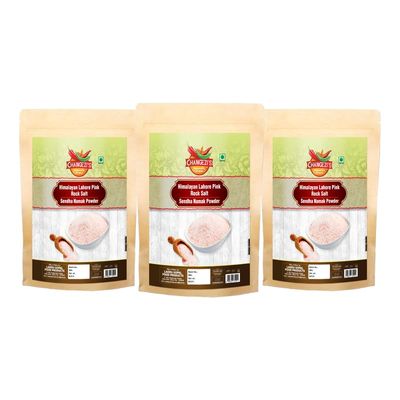 Changezi's Ancient Premium Himalyan Pink Rock Salt Powder Sendha Namak Powder | Lahori Pahadi Namak Powder | Organic Himalayan Pink Rock Salt | Organic Rock Salt-850GM*3Pack