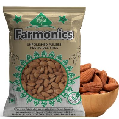 Farmonics Pure Afghan Gurbandi Almonds 500g | Natural & Pure Badam Giri | Premium Almonds | Healthy & Nutritious Snack for Kids & Adults
