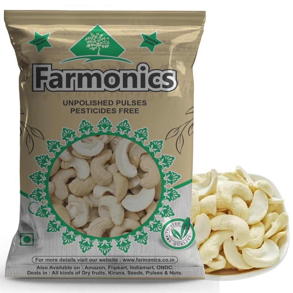Farmonics Premium 2 Tukda Kaju 250g | Split Nut Broken Cashews | Crunchy & Healthy Snack | Rich in Protein & Fiber | Ideal for Snacking, Cooking & Gifting